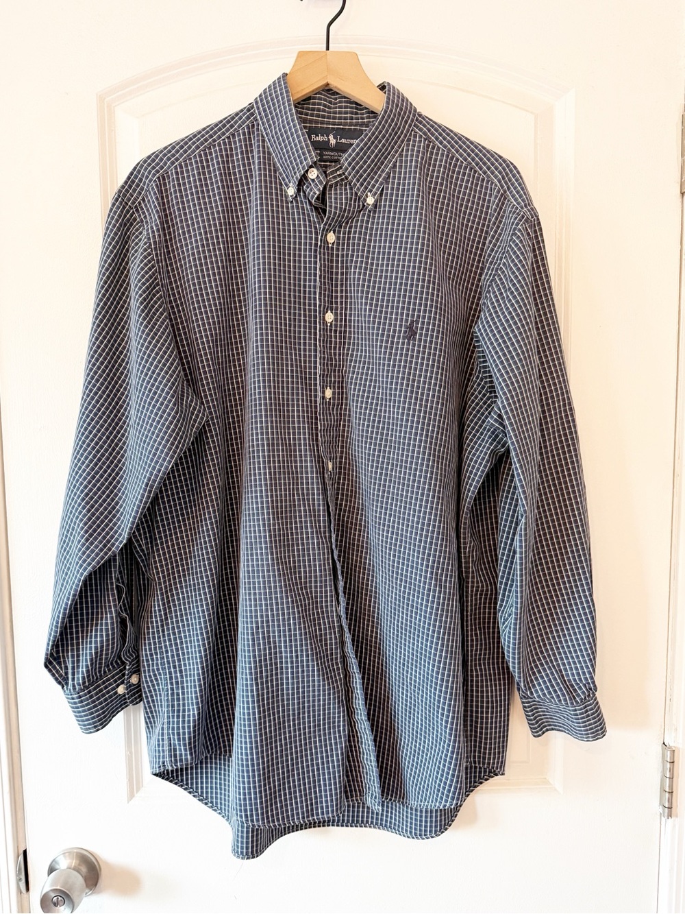Ralph Lauren Yarmouth Blue Green Plaid Button Down Shirt